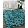 thumbnail image 3 of Ahgly Company Machine Washable Indoor Rectangle Abstract Teal Green Area Rugs, 4' x 6', 3 of 7