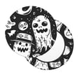 thumbnail image 2 of Disketp Black White Spooky Ghosts Funda Redonda para Taburete, Funda de Cojín para Silla de Bar Suave y Elástica-14 inch, 2 of 7