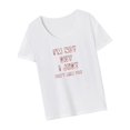 thumbnail image 2 of Camiseta de mujer de verano Tops Regular Fit Streetwear Camiseta de cuello redondo para desplazamientos S, 2 of 9