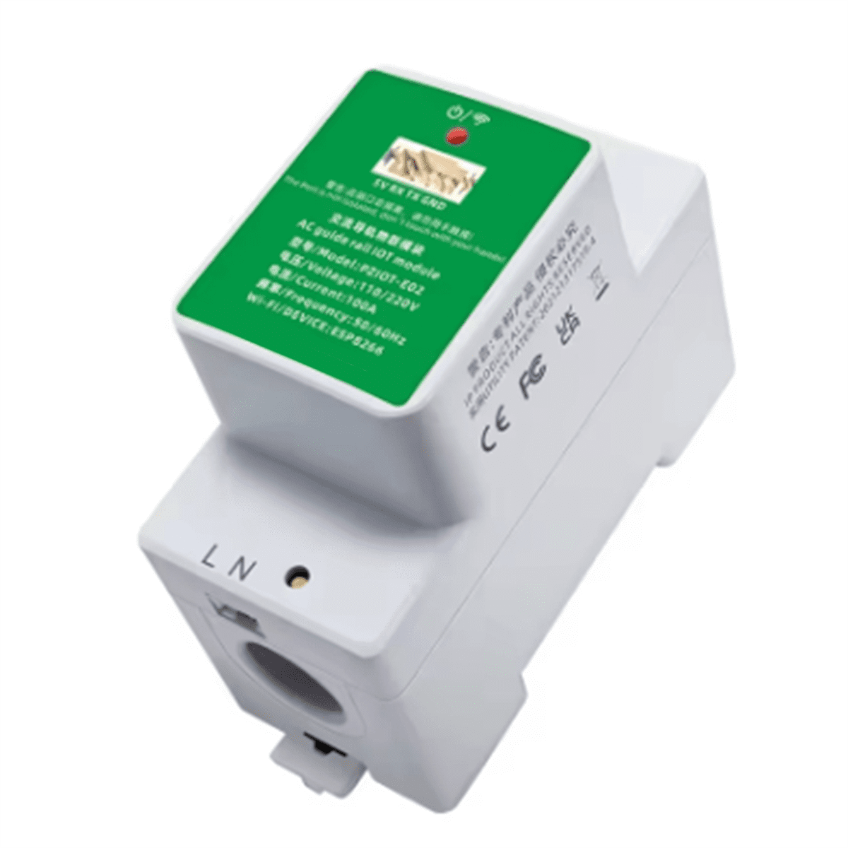 Tasmota Wifi Energy Power Meter AC Single Phase Din Rail Meter Electric Wattmeter Tasmota ESPHome for Home Assistant,1 * tasmota wifi Energy Power Meter 2 * Cable