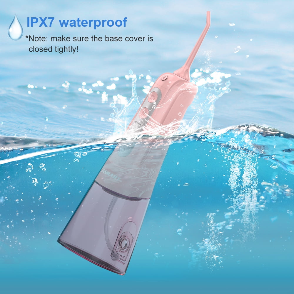 INSMART 300ML Cordless Water Flosser Dental Teeth Cleaner,DIY Mode USB Rechargeable Dental Oral Irrigator for Home and Travel, IPX7 Waterproof 4 Modes Irrigate for Oral Care