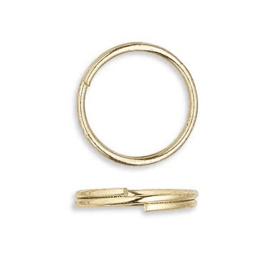 100 Plated Steel 8mm Round Double Loop Split Ring Findings for Jewelry, Keyring Splitrings (Gold Plated)
