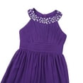 thumbnail image 4 of DPOIS Kids Flower Girl Dress Maxi Sleeveless Rhinestone Wedding Party Chiffon Ball Gown Purple 14, 4 of 6