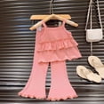 thumbnail image 2 of ZACPNCV Girls Summer Clothes 2 Piece Outfits Tank Top and Pants Sets for Kid Casual Dance Beach Pink 8-9 Years, 2 of 5