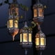 thumbnail image 3 of Candelabro de Araña marroquí Vintage, Farol Colgante, Candelita Colgante, Candelabro de Cristal para Interiores y Exteriores, LED sin Llama (Negro), 3 of 9