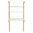 thumbnail image 2 of Ladder Desk 30x20 inches Wall Mounted Computer Desk Solid Wood Laptop Storage Table with Shelves Power Strip, 2 of 9