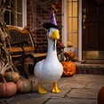 thumbnail image 5 of Sruoe Halloween Ghost‑Print Witch Hat for 23 Inch Porch Goose Statue, Decorative Holiday Hat for Lawn Goose Figurine, 5 of 6