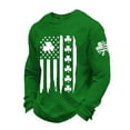 thumbnail image 3 of Letdown Mens Long Sleeve St Patricks Day T Shirts Crew Neck Waffle Knit Lightweight Pullover Tee (Green,XXL), 3 of 3