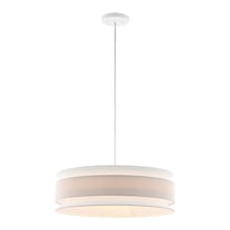 SAFAVIEH Nolana LED Cream Fabric Pendant Light with White Linen Shade