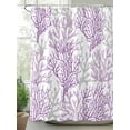 thumbnail image 2 of Fsddascl Purple Gray Coral Coastal Shower Curtain Set - 48" x 72" Washable Bathtub Curtain with 12 Hooks, Summer Beach Seaside Nautical Waterproof Fabric Stall Shower Curtains for Bathroom/Bathtub, 2 of 6