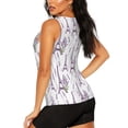 thumbnail image 3 of Balery Lavender Flowers Camiseta sin mangas estampada ligera para mujer, tops de entrenamiento sin mangas, camisetas de yoga transpirables de secado rápido.-Medium, 3 of 7