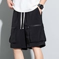 thumbnail image 6 of Plus Size Cargo Shorts for Men 2026 Summer Lightweight Quick Dry Shorts with Pockets Straight Leg Hiking Shorts Sportwear,Black,4XL, 6 of 9