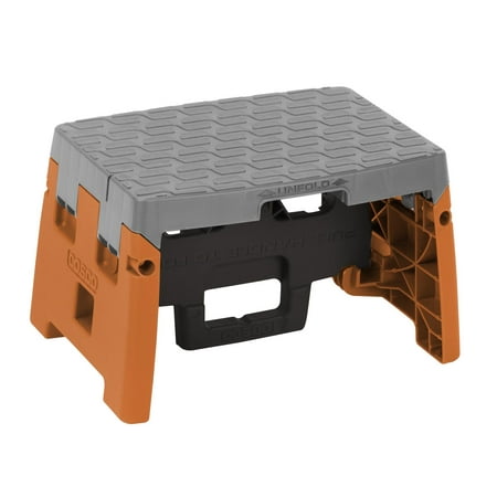 UPC: 0044681311291 | Cosco 1 Step Molded Folding Step Stool  Type 1A  Black  Orange and Gray
