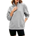 thumbnail image 2 of Jovrlynd Sweatshirt for Women 2026 Mock Neck Quarter Zip Oversized Long Sleeve Sweatshirts with Pockets Winter Fleece Pullover, S-3XL, 2 of 9