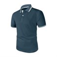 thumbnail image 4 of Trgacdwlo Big and Tall Polo Shirts for Men Mesh Ice Silk Quick Dry Short Sleeve Shirts for Men Collared Textured Mens Golf Polo Blue M, 4 of 5