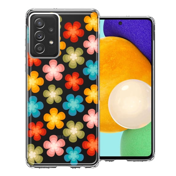 MUNDAZE Samsung Galaxy A52 Groovy Gradient Retro Color Flowers Double Layer Phone Case Cover