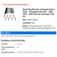 thumbnail image 2 of Spark Plug Wire Set with Spark Plugs 9 Piece - Compatible with 2001 - 2003, 2005 - 2006 Chevy Silverado 1500 HD 2002, 2 of 2