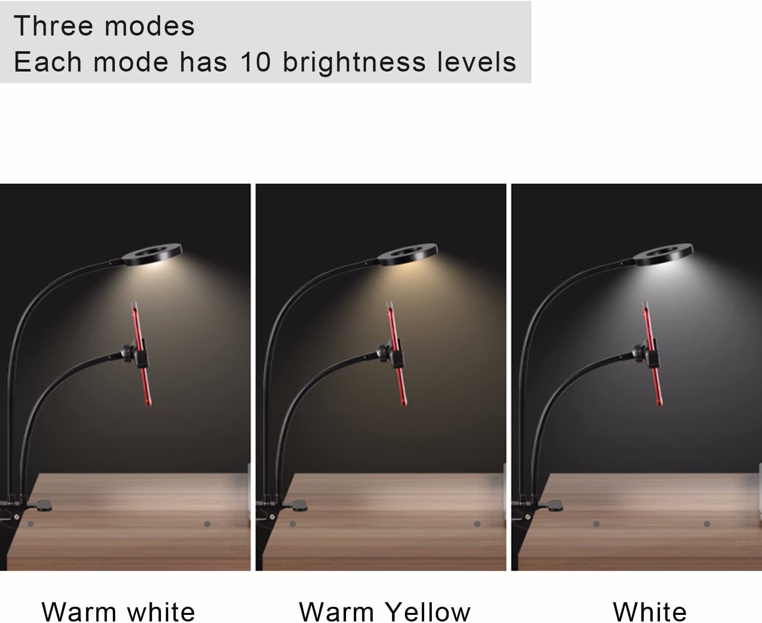 Selfie Light with Cell Phone Holder and Stand Bracket for YouTube TIK Tok Tiktok Zoom Video Conference Live Stream Makeup Dimmable LED Circle Light for iPhone Android Mobile Smartphone