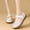 White, variant on KEVCHE Mesh Soft Sole Shoes For Women Breathable Lightweight, Velcro Closure Footwear Easy On Off, Retro Lace Loafers Comfortable Cushioned, Non Slip Daily Walking Casual Work Flats
