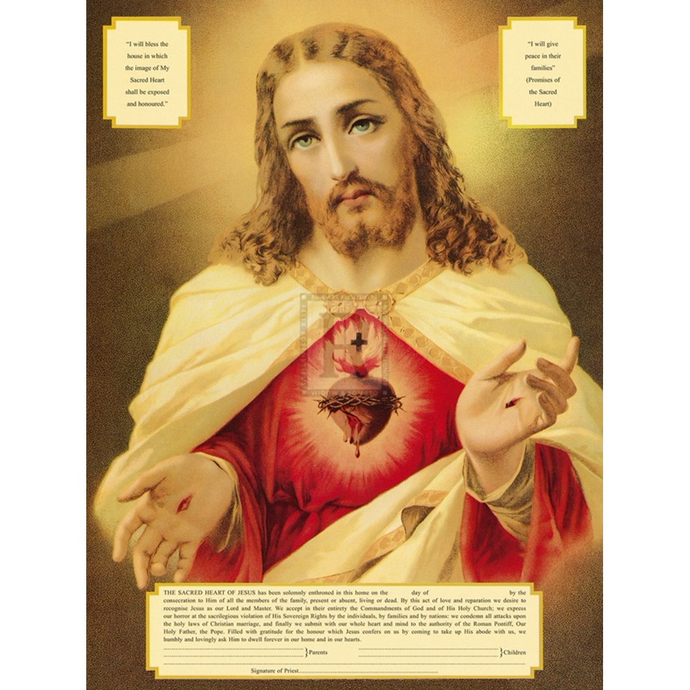 The Sacred Heart of Jesus Poster Print by The Vintage Collection (12 x