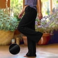 thumbnail image 2 of Edvintorg Pants for Women Elastic Waisted Loose Casual Trouser Fall Winter Wide Leg Fleece Pant Women Clothing Black S-2XL, 2 of 7