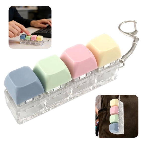Poo Life Keyboard Fidget Toy Clicker Keyboard Keychain Button Fidget Gifts for Adults to Relax Relieve Stress and Pass Time