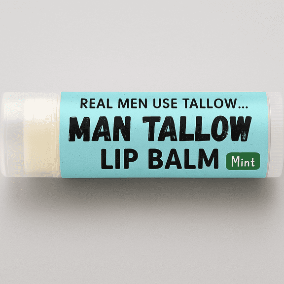 Man Stuff Tallow Lip Balm: Sweet Mint Condition- 2-Pack