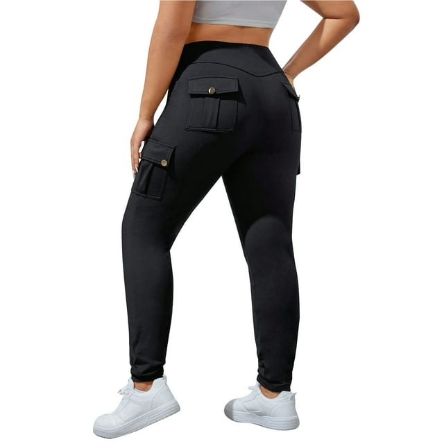 Pantalones de yoga para mujer con cintura ancha y pernera acampanada - Nailon/spandex, S-XXL, cintura alta, color liso, ropa deportiva