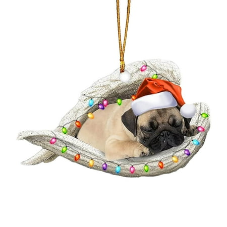 

Sleeping Dog Christmas Hat Multi Car Accessories Christmas Tree Charms Decorative Hanging Decorations 2024 Clearance