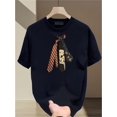 thumbnail image 1 of T-Shirt pour Homme - Chemise Décontractée à Col Rond Imprimée Blanche, Parfaite pour le Style de Rue, le Bureau et les Cadeaux - Essentiel Été, 1 of 5