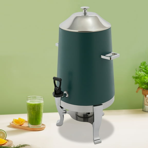 Beverage Dispenser for Coffee Tea Hot Water with Stand & Fuel Holder Green New!