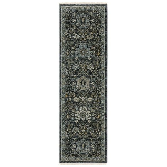 Oriental Weavers Aberdeen Area Rug - 533K1 - 2'3" x 7'6" - in Blue/ Light Blue - Vintage Inspired, Stain Resistant, Family and Pet Friendly , Entryway, Hallway Runner Rug