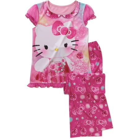 Hello Kitty Girls' License 2 Piece Poly Jersey Pajama Set
