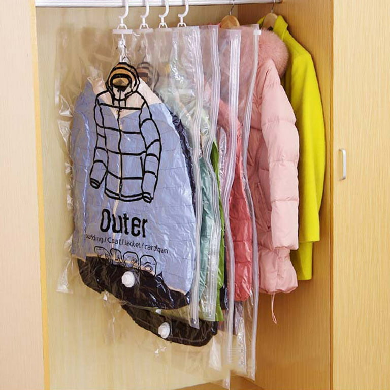 Vacuum Storage Bags for Clothes,Hanging Space Bags Clothes