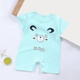 thumbnail image 2 of Newborn Baby Boy Romper Short Sleeve Floral Print Onesie Summer Outfit Cute 0 3 6 9 12 18 Months Infant Shorts Style Clothes Gibobby,18-24 Months,Mint Green, 2 of 4