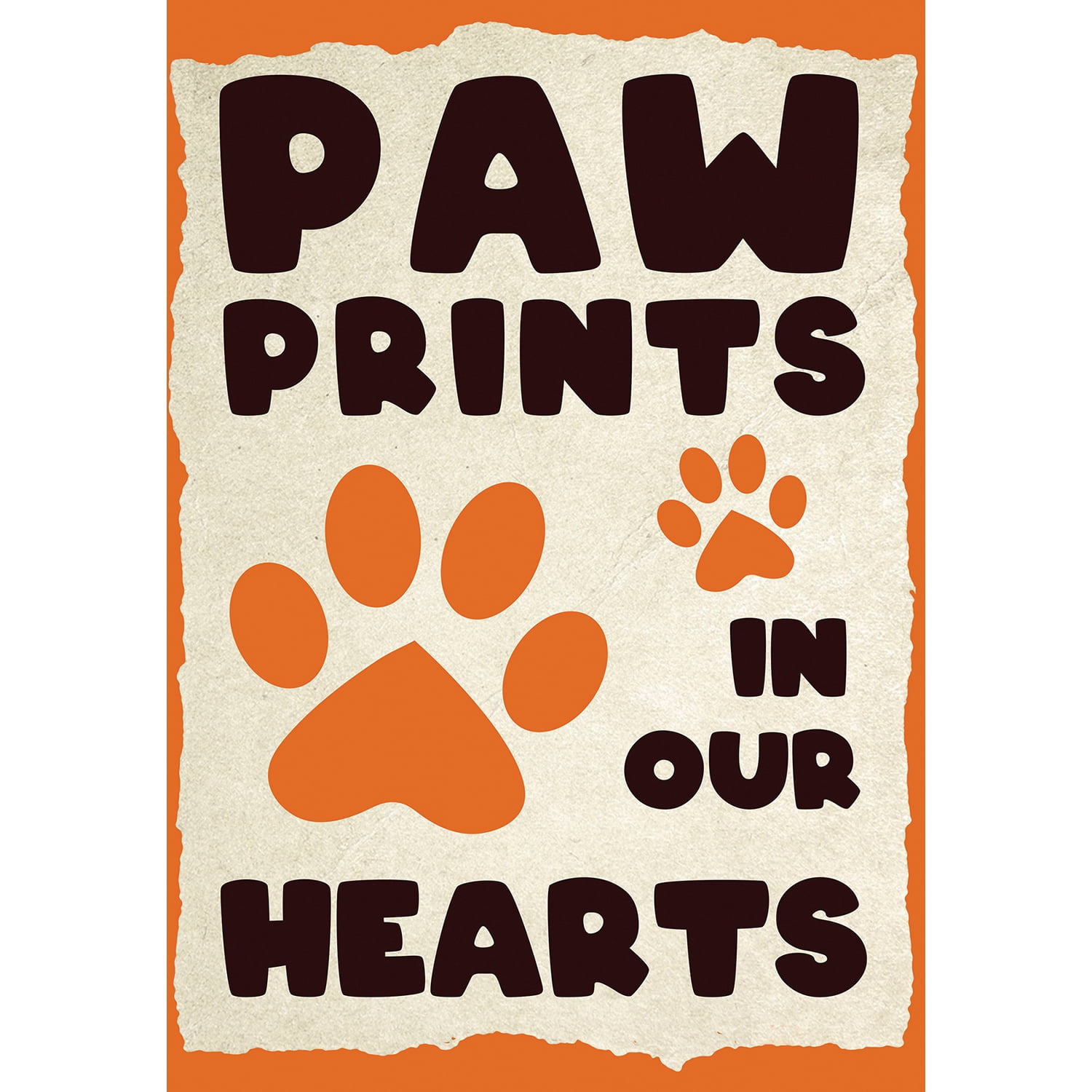 America Forever Pet Memorial House Flag - Paw Prints In Our Hearts, Cat Dog Lost Pet Memorial Bereavement Remembrance - Double Sided Seasonal Yard Outdoor Decorative Flag - 12.5" x 18"