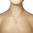 thumbnail image 3 of 925 Sterling Silver Yellow Gold-Tone Jewish Star of David White CZ Statement Pendant Necklace, 3 of 4