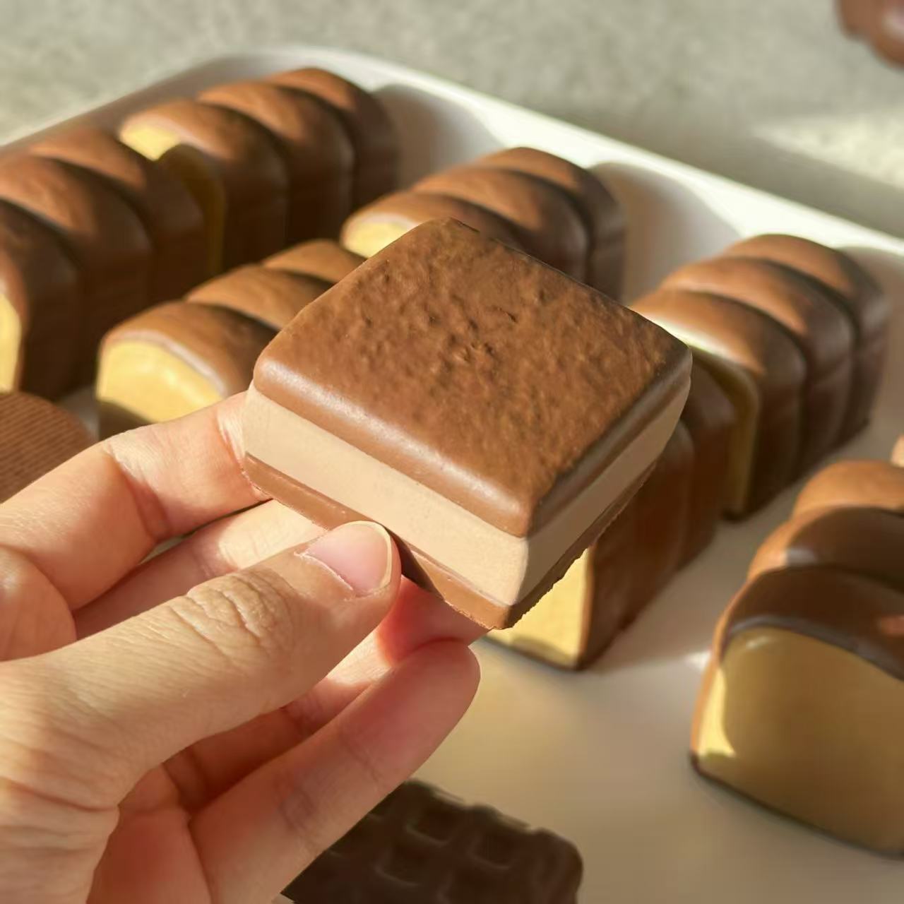 Chocolate Dessert Squishy Toy, Moist Slow Rising Pie & Canelé Cookie Fidget Toys for Stress Relief & ASMR Sensory, Gift for Kids & Adults