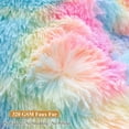 thumbnail image 6 of XeGe Faux Fur Comfy Bean Bag Cover for Living Room(No Filler), Tie Dye Fluffy Stuffed Animal Storage Bean Bag Chair Cover, Furry Fuzzy Big Beanbag Cover for Adult Teen Kid Girl, Anti-slip, Rainbow, 6 of 6