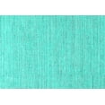 thumbnail image 1 of Ahgly Company Machine Washable Indoor Rectangle Solid Turquoise Blue Modern Area Rugs, 4' x 6', 1 of 4