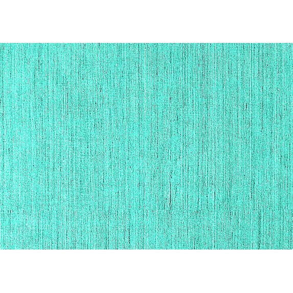 Ahgly Company Indoor Rectangle Solid Turquoise Blue Modern Area Rugs, 2' x 5'
