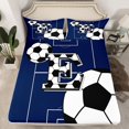 thumbnail image 2 of Feelyou Teens Initial E Twin Sheet Sets, Football Soccer Cartoon Bedding, 3-Piece, 2 of 7