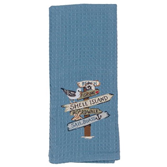 Kay Dee Designs Plage Signes Gaufres Brodées Serviette