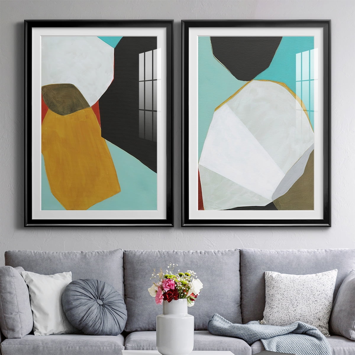Wexford Home Graphica I Premium Framed Print, 22.5" x 30.5" - Ready to Hang, Black (Set of 2)