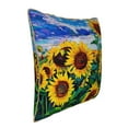 thumbnail image 2 of Kll Landscape With Sunflowers Decorative Throw Pillow Covers Velvet Soft For Couch Sofa Bedroom Living Room Outdoor -16"X16", 2 of 8