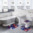 thumbnail image 6 of Independence Day Bathroom Rugs Set Abstract Red Blue White Mottled Painted Non Slip Absorbent Soft Bath Mats 3 Piece Set with Bathroom Rug, U-Shaped Floor Mat, Toilet Seat Cover Large Size, 6 of 9