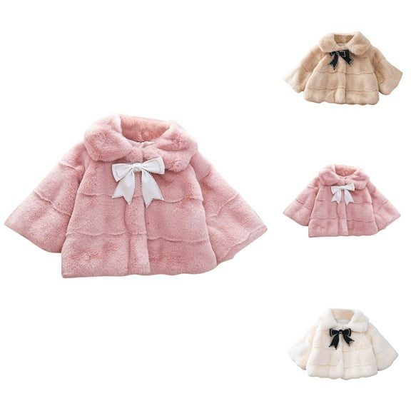 Girls' Fashion Girls Lightweight Jacket Kids Child Toddler Baby Girls Long Sleeve Patchwork Solid Bowknot Winter Coats Jacket Outer Outwear Outfits Clothes