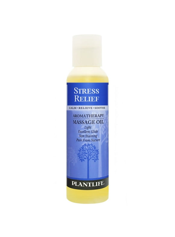 Plantlife Stress Relief Massage Oil - Absorbs Deeply into The Skin and is Circulated Throughout, Providing Optimum Benefit to The Mind and Body - Made in California 4 oz