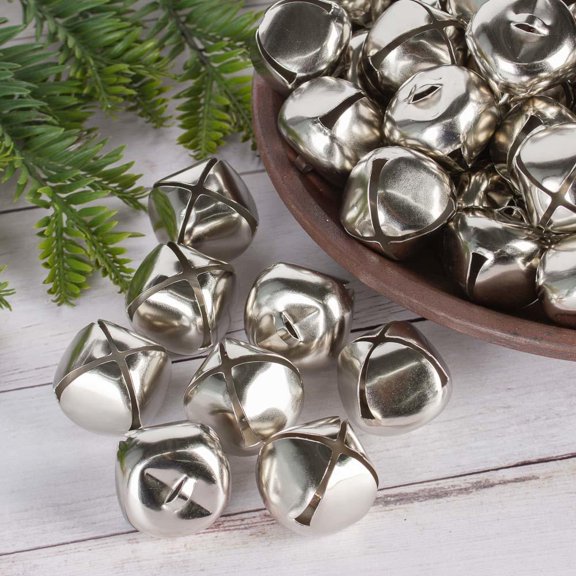 Factory Direct Craft Silver Jingle Bells Package of 72 (35 mm)