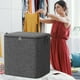 thumbnail image 1 of Bolsa de almacenamiento de gran capacidad con cierre de cremallera | Organizador plegable de tela no tejida con asas de lino | Organizador portátil para guardar ropa y colchas | Embalaje para, 1 of 5
